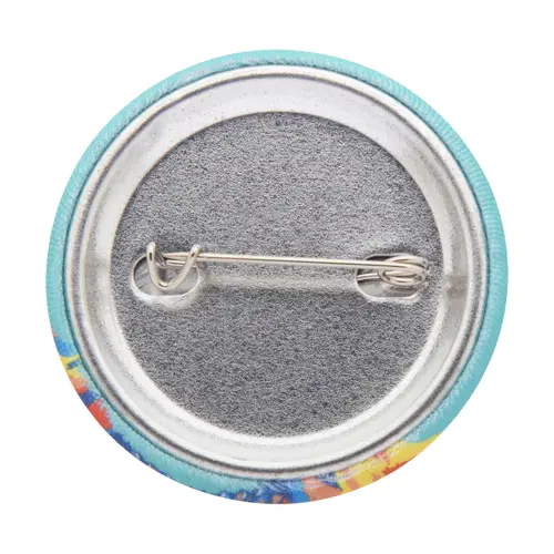 Spilla badge a bottone con inserto in poliestere RPET ø44 mm