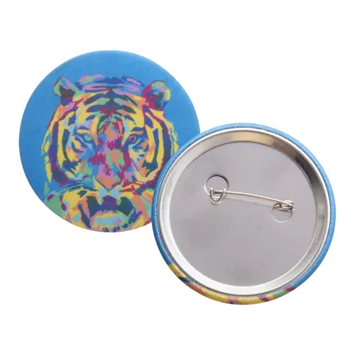 Spilla badge a bottone con inserto in poliestere RPET ø58 mm