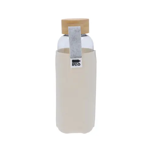 Borraccia in RPET da 500ml con tappo in bambù e rivestimento in feltro RPET personalizzabile in sublimazione