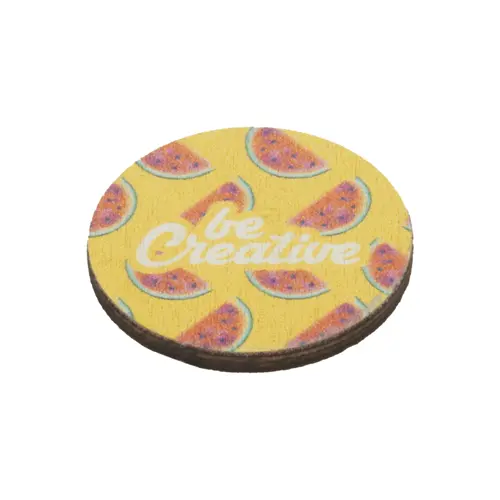 Gettone carrello in compensato di legno di betulla personalizzabile con stampa full color su 1 lato 