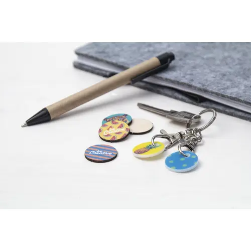 Gettone carrello in compensato di legno di betulla personalizzabile con stampa full color su 1 lato 