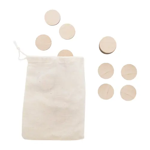 Gioco di memoria natalizio composto da tessere in betulla e sacchetto cotone