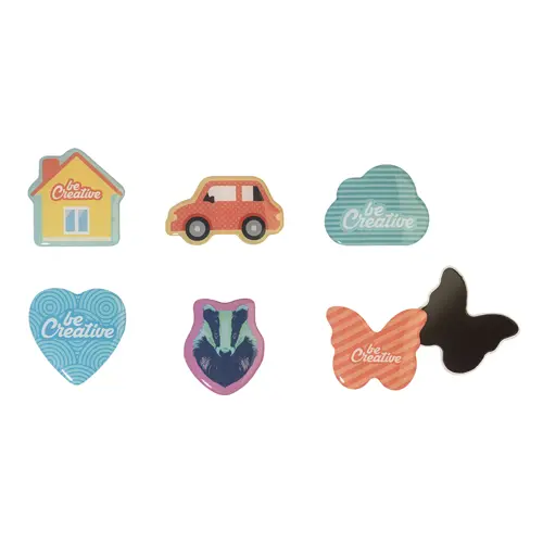 Magnete da frigorifero personalizzabile nella forma con rivestimento epossidico