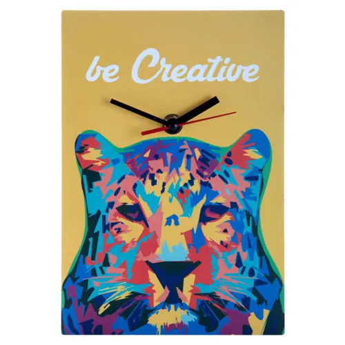 Orologio da parete di forma rettangolare in legno HDF con grafica personalizzata