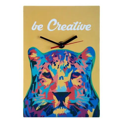 Orologio da parete di forma rettangolare in legno HDF con grafica personalizzata