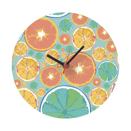 Orologio da parete di forma rotonda in legno HDF con grafica personalizzata