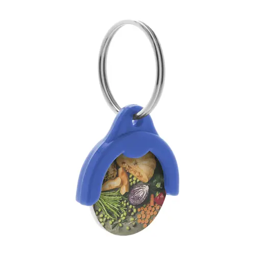 Portachiavi in plastica con gettone personalizzabile