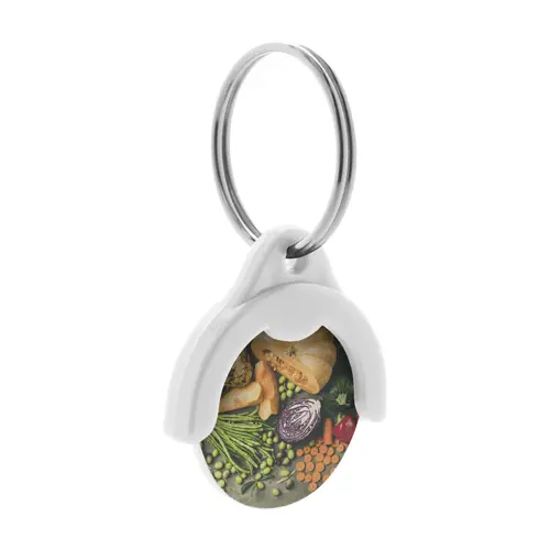 Portachiavi in plastica con gettone personalizzabile