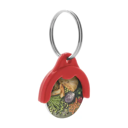 Portachiavi in plastica con gettone personalizzabile