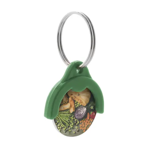 Portachiavi in plastica con gettone personalizzabile
