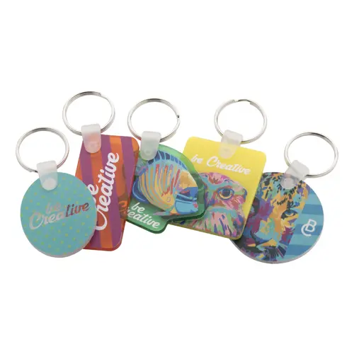 Portachiavi totalmente personalizzabile in acrilico con stampa in full color