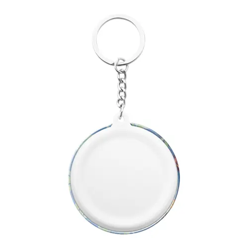 Portachiavi in plastica con inserto in carta personalizzabile Ø 44mm