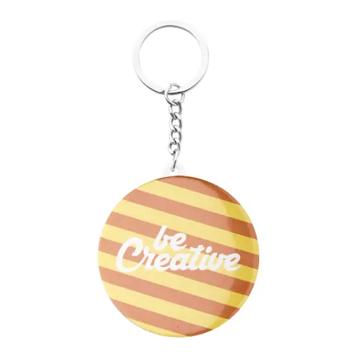 Portachiavi in plastica con inserto in carta personalizzabile Ø 44mm