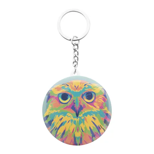 Portachiavi in plastica con inserto in carta personalizzabile Ø 44mm