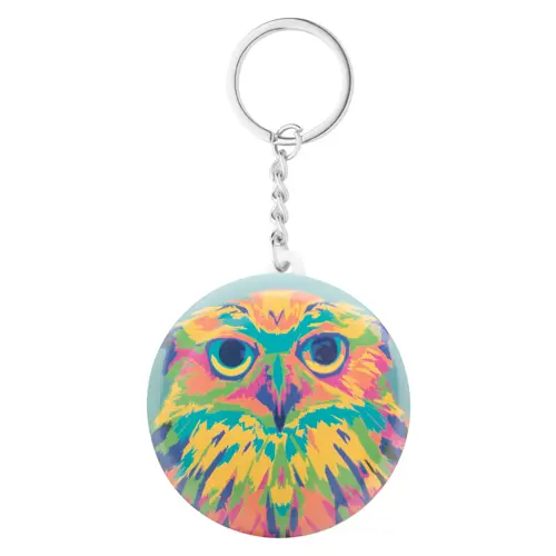 Portachiavi in plastica con inserto in carta personalizzabile Ø 44mm