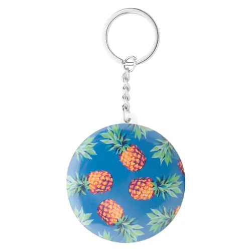 Portachiavi in plastica con inserto in carta personalizzabile Ø 44mm