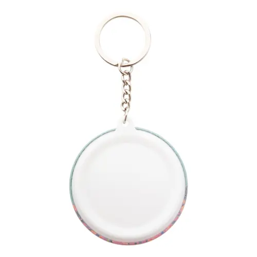 Portachiavi in plastica con inserto in carta personalizzabile Ø 44mm