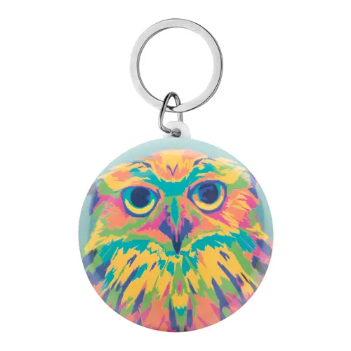 Portachiavi in plastica con inserto in carta personalizzabile Ø 58mm