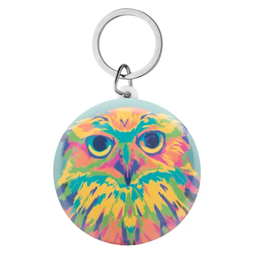 Portachiavi in plastica con inserto in carta personalizzabile Ø 58mm