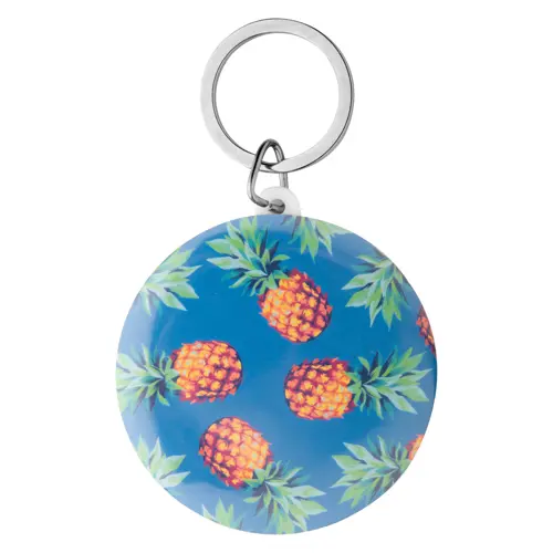 Portachiavi in plastica con inserto in carta personalizzabile Ø 58mm