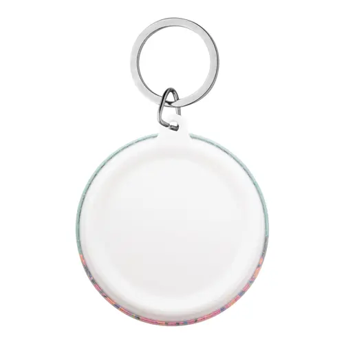 Portachiavi in plastica con inserto in carta personalizzabile Ø 58mm