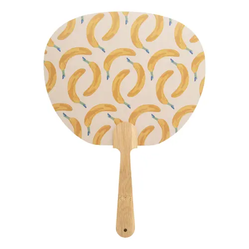 Ventaglio Uchiwa personalizzabile con manico in bambù e carta kraft