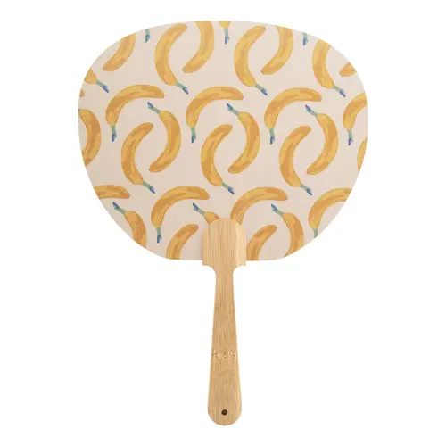 Ventaglio Uchiwa personalizzabile con manico in bambù e carta kraft