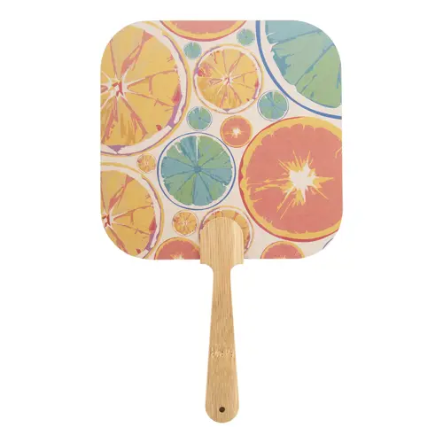 Ventaglio Uchiwa personalizzabile con manico in bambù e carta kraft
