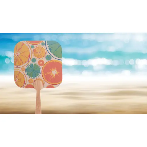 Ventaglio Uchiwa personalizzabile con manico in bambù e carta kraft