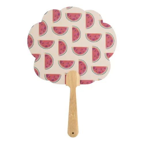 Ventaglio Uchiwa personalizzabile con manico in bambù e carta kraft