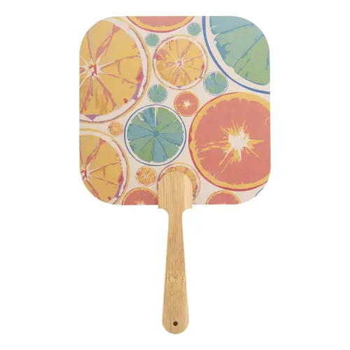 Ventaglio Uchiwa personalizzabile con manico in bambù e carta kraft