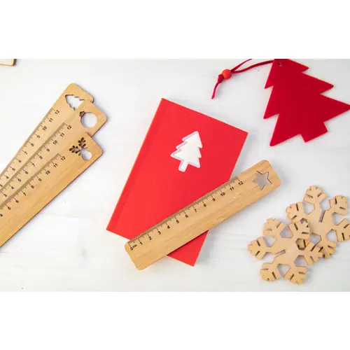 Righello in bambù a tema natalizio