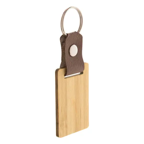 Portachiavi in bambù e pelle PU
