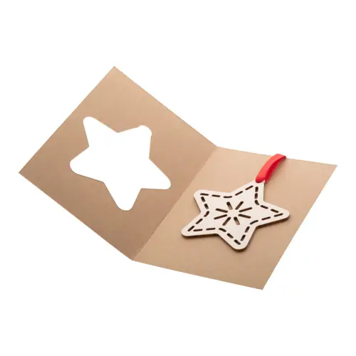 Biglietto di Auguri Natalizio in carta kraft con decorazione per albero di Natale