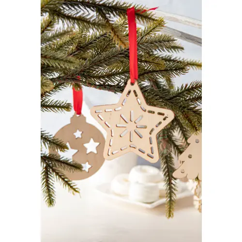 Biglietto di Auguri Natalizio in carta kraft con decorazione per albero di Natale