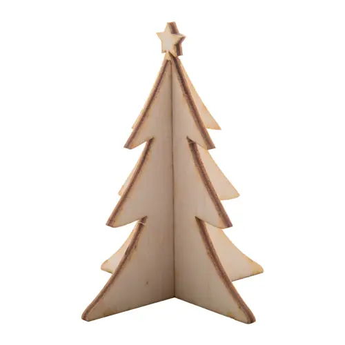 Biglietto di auguri Natalizio in carta kraft con grafica personalizzata e puzzle legno