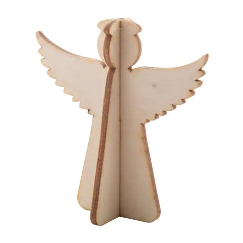 Biglietto di auguri Natalizio in carta kraft con grafica personalizzata e puzzle legno