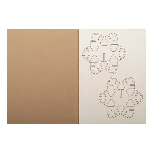 Biglietto di auguri Natalizio in carta kraft con grafica personalizzata e puzzle legno