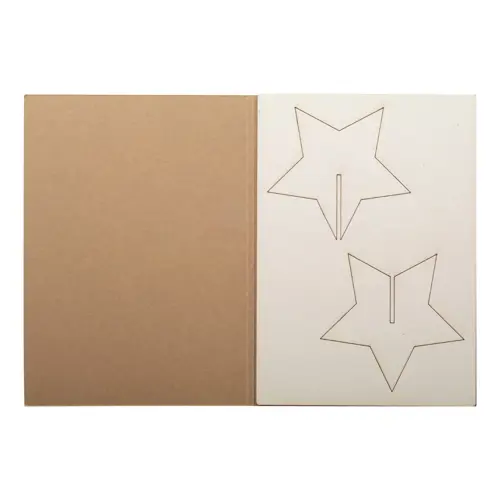 Biglietto di auguri Natalizio in carta kraft con grafica personalizzata e puzzle legno