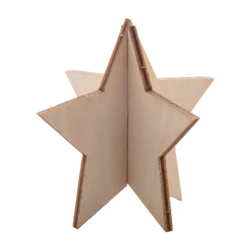 Biglietto di auguri Natalizio in carta kraft con grafica personalizzata e puzzle legno