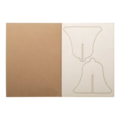Biglietto di auguri Natalizio in carta kraft con grafica personalizzata e puzzle legno