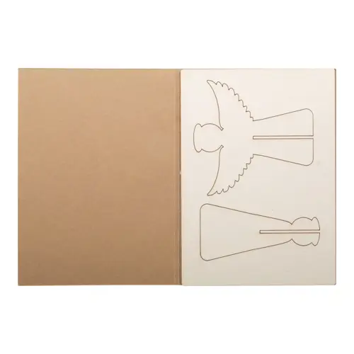 Biglietto di auguri Natalizio in carta kraft con grafica personalizzata e puzzle legno