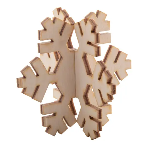 Biglietto di auguri Natalizio pieghevole in cartoncino con puzzle in legno