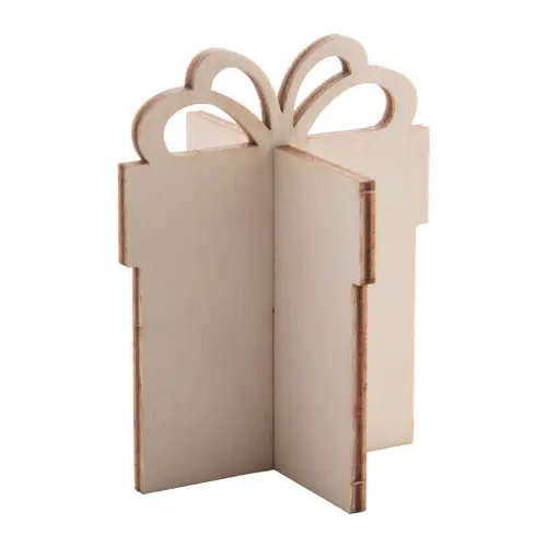 Biglietto di auguri Natalizio pieghevole in cartoncino con puzzle in legno