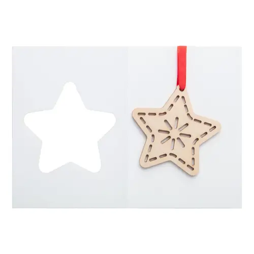 Biglietto di auguri Natalizio con decorazione per alberto di natale