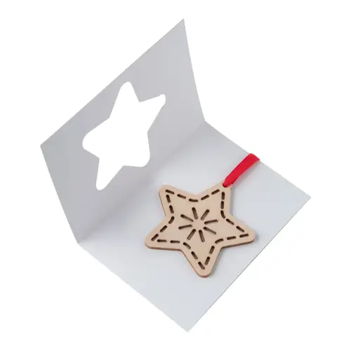 Biglietto di auguri Natalizio con decorazione per alberto di natale