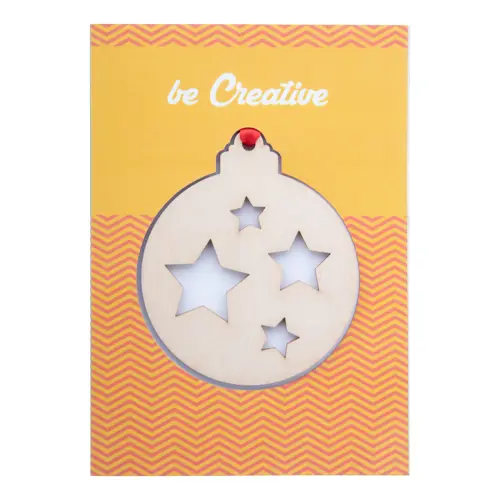 Biglietto di auguri Natalizio con decorazione per alberto di natale