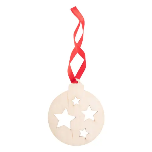 Biglietto di auguri Natalizio con decorazione per alberto di natale