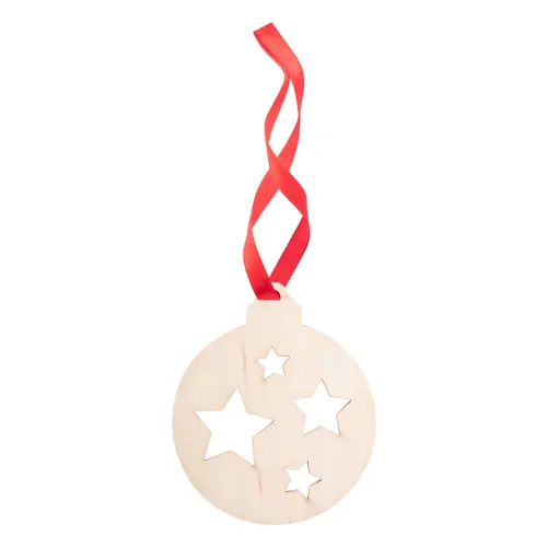 Biglietto di auguri Natalizio con decorazione per alberto di natale