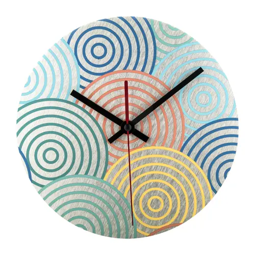 Orologio da parete rotondo in alluminio con grafica totalmente personalizzabile